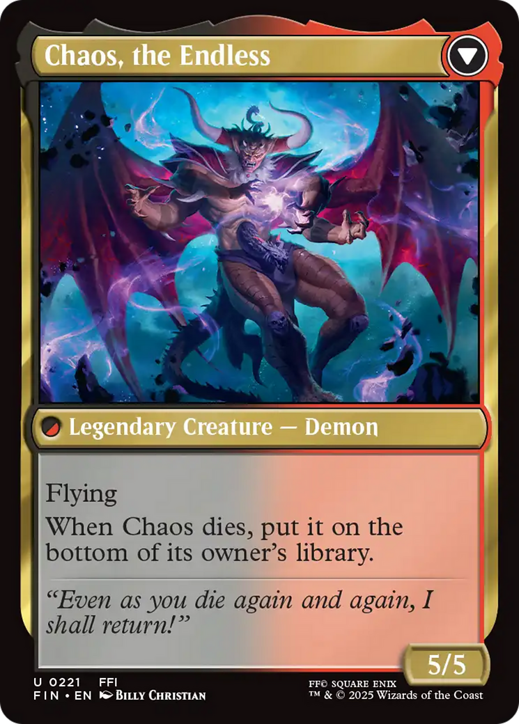Back face of Garland, Knight of Cornelia // Chaos, the Endless - Legendary Creature — Demon card