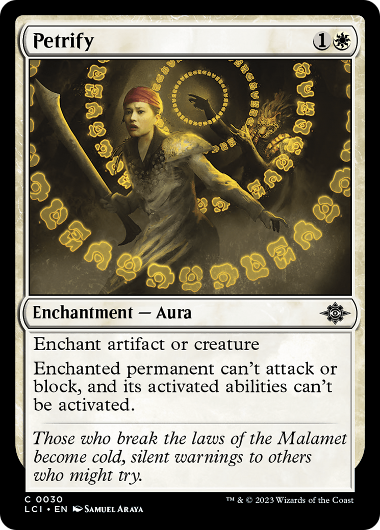 Petrify - Common Enchantment — Aura card from The Lost Caverns of Ixalan