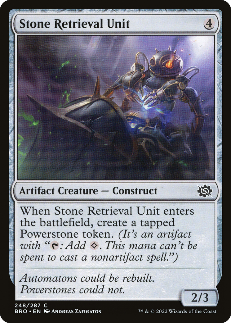 Stone Retrieval Unit - Common Artifact Creature — Construct card from The Brothers' War