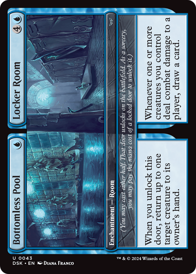 Bottomless Pool // Locker Room - Uncommon Enchantment — Room card from Duskmourn: House of Horror