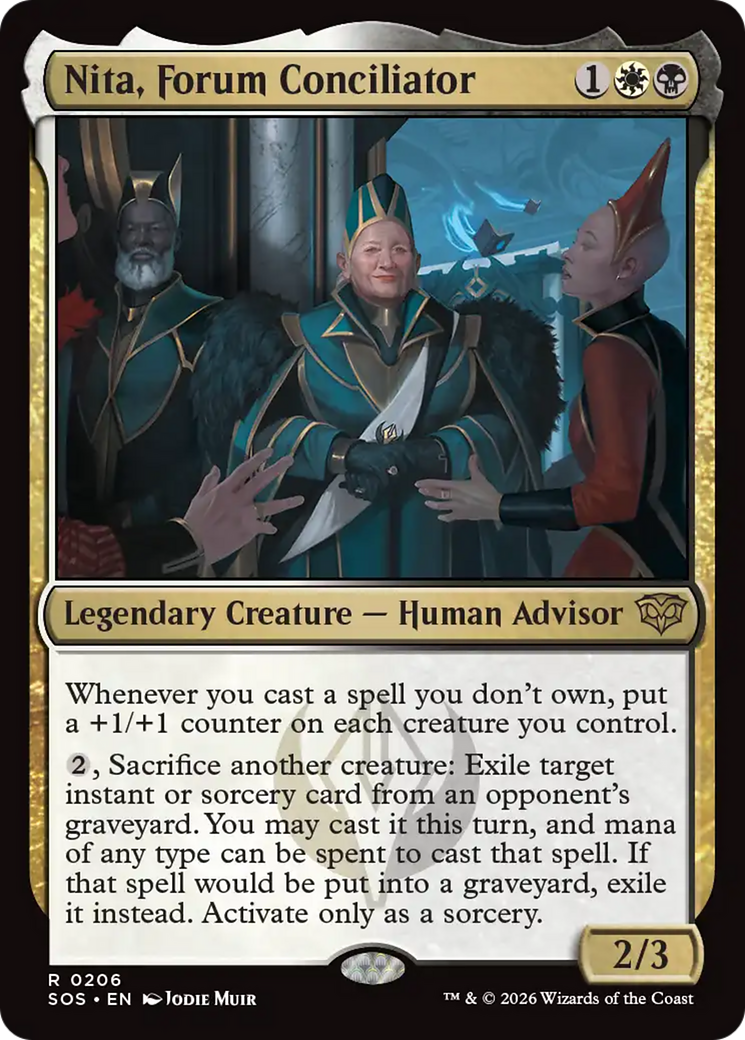 Nita, Forum Conciliator - Rare Legendary Creature — Human Advisor card from Secrets of Strixhaven