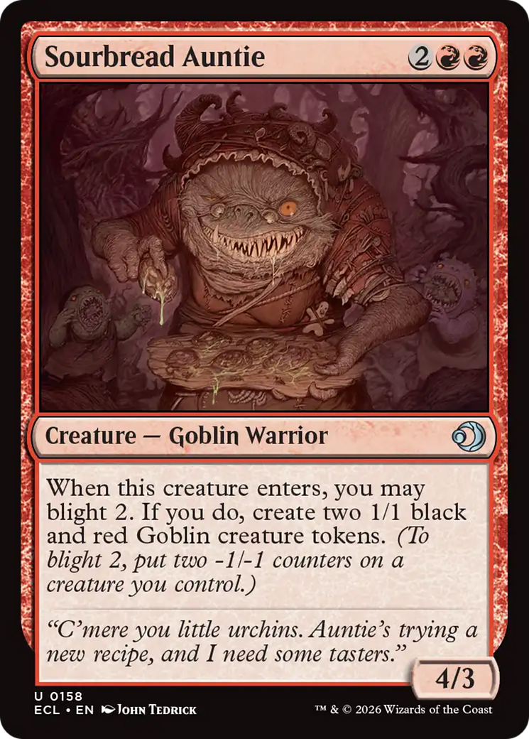 Sourbread Auntie - Uncommon Creature — Goblin Warrior card from Lorwyn Eclipsed