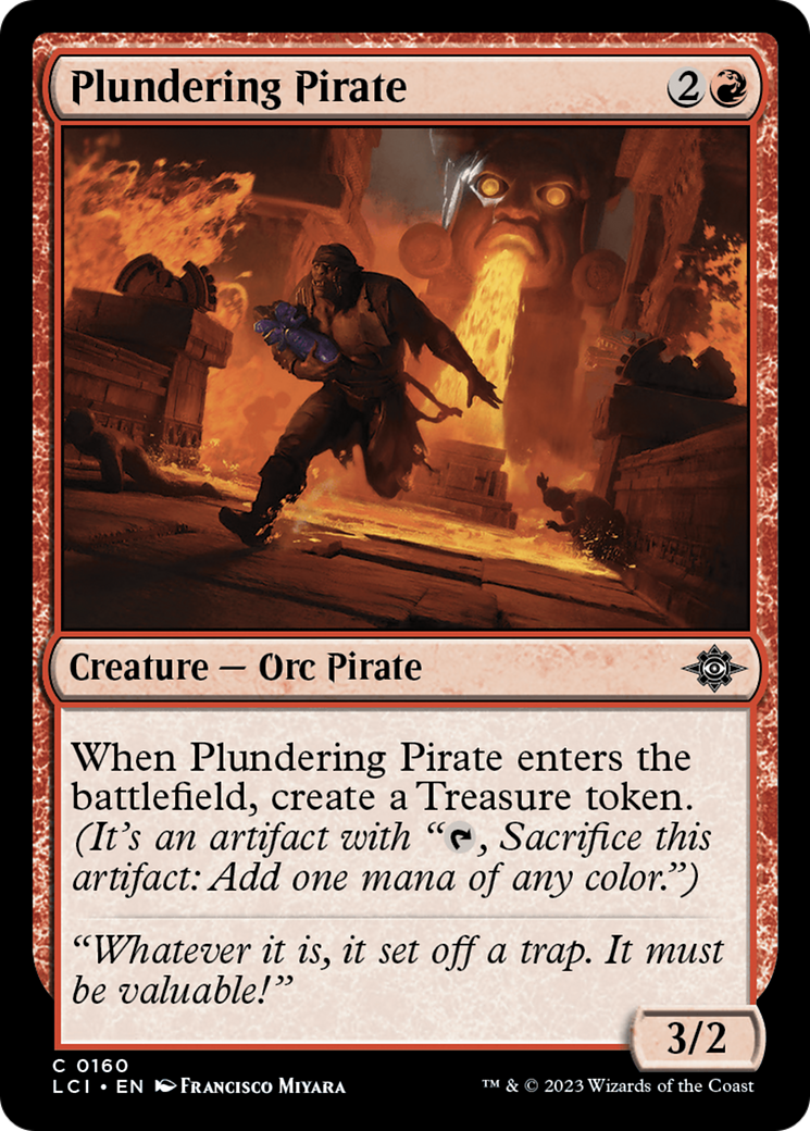 Plundering Pirate - Common Creature — Orc Pirate card from The Lost Caverns of Ixalan