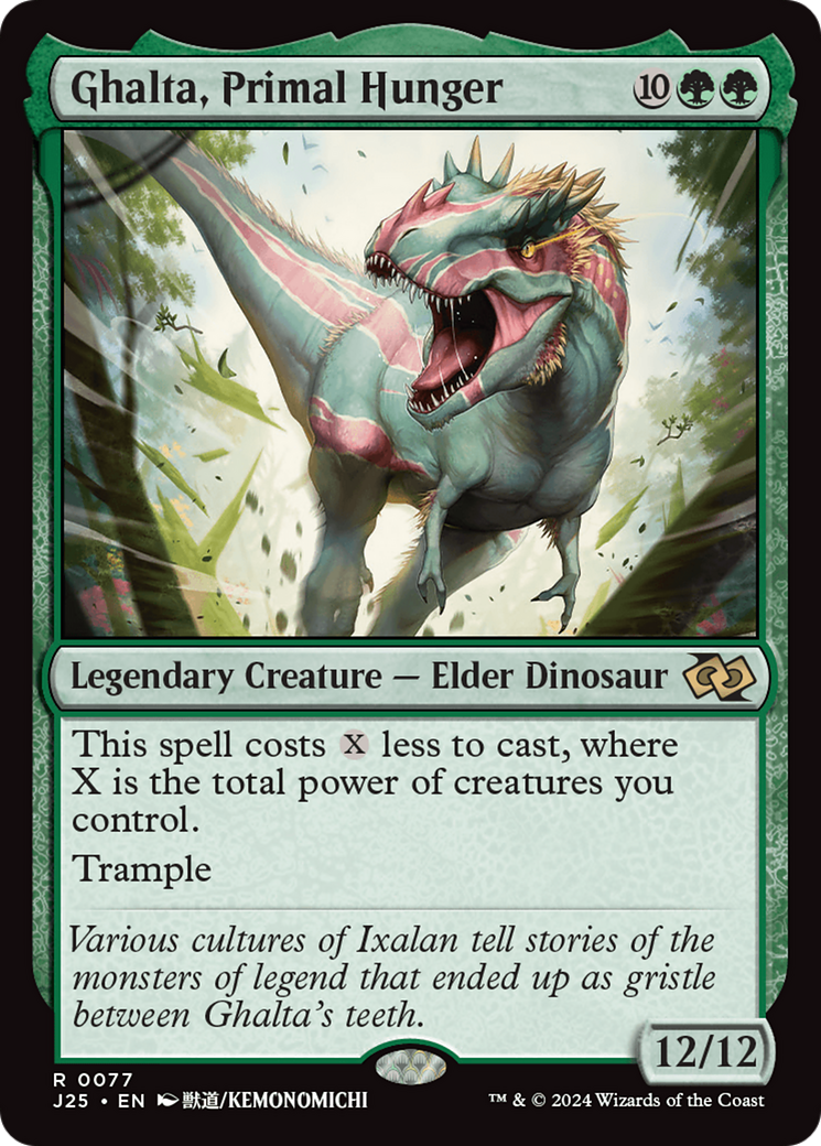 Ghalta, Primal Hunger - Rare Legendary Creature — Elder Dinosaur card from Foundations Jumpstart