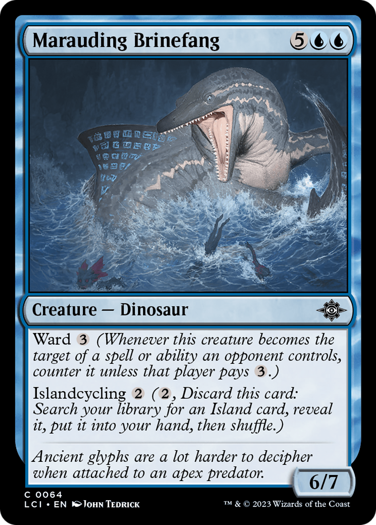 Marauding Brinefang - Common Creature — Dinosaur card from The Lost Caverns of Ixalan