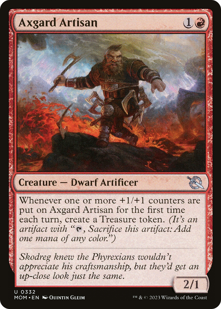 Axgard Artisan - Uncommon Creature — Dwarf Artificer card from March of the Machine