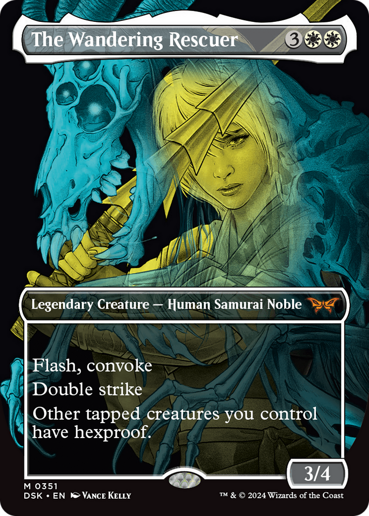 The Wandering Rescuer - Mythic Legendary Creature — Human Samurai Noble card from Duskmourn: House of Horror