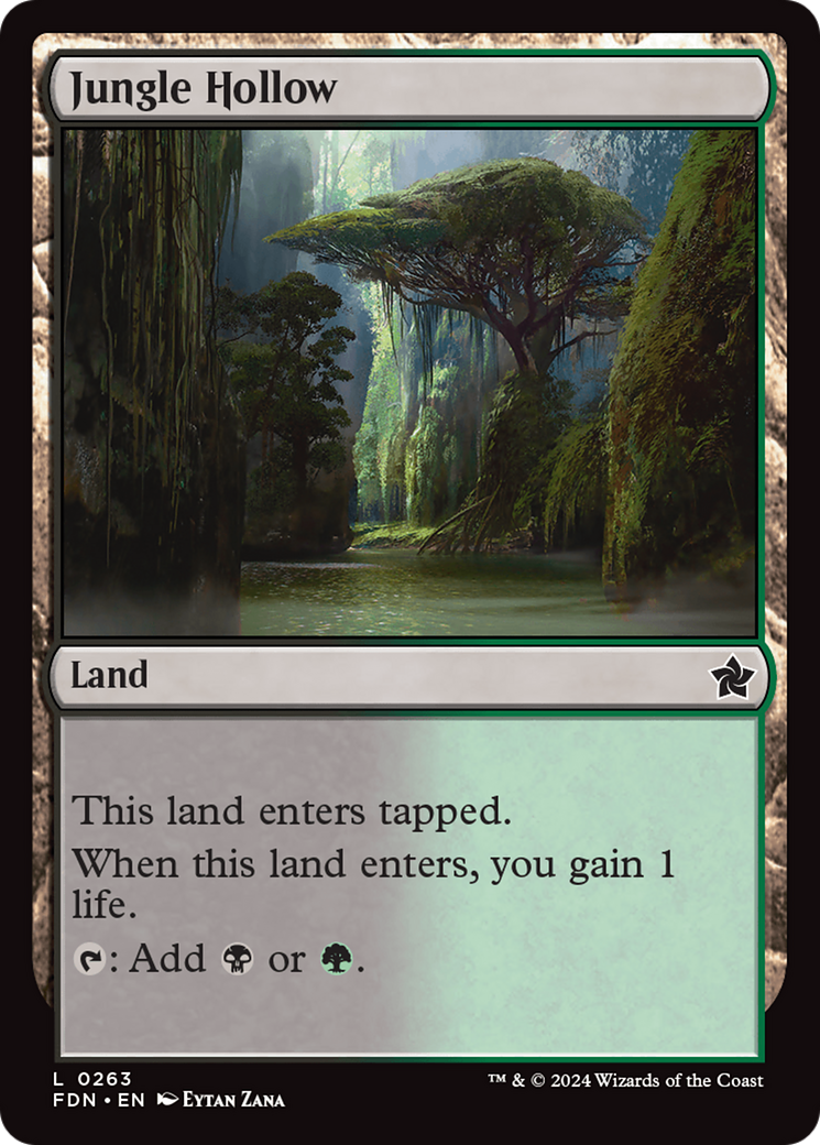 Jungle Hollow - Common Land card from Foundations