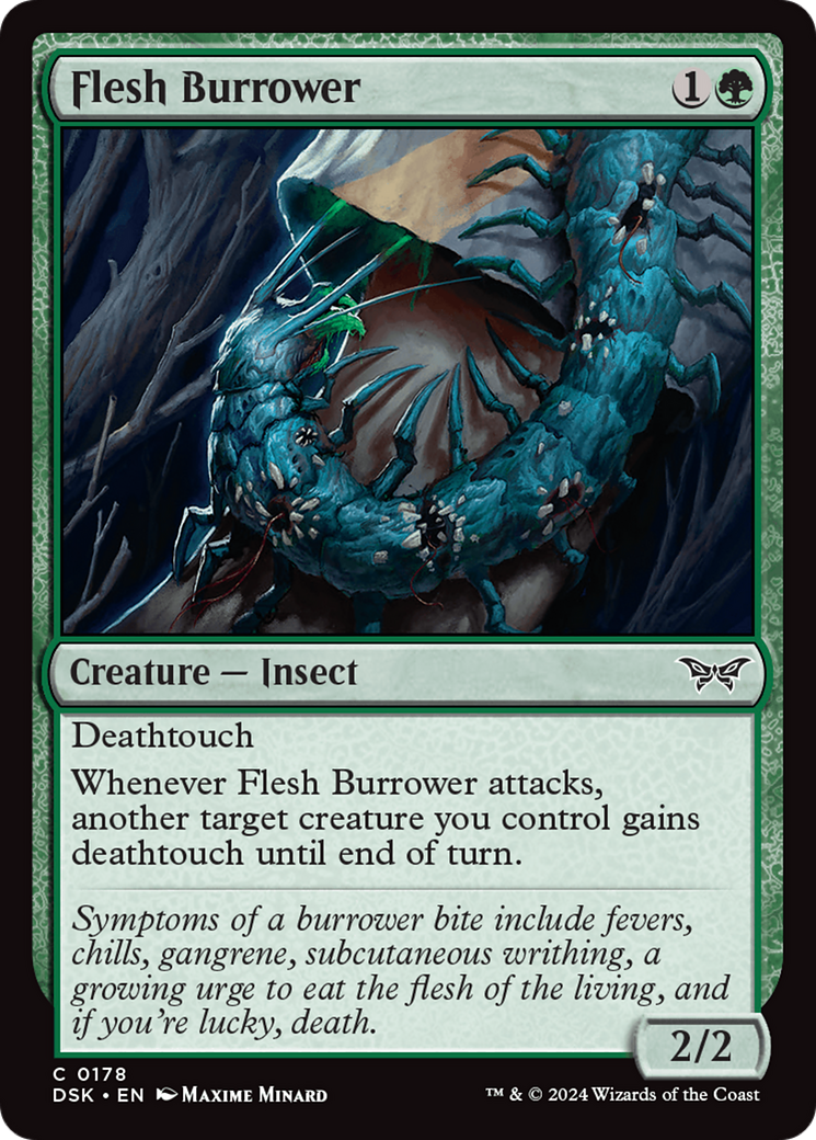 Flesh Burrower - Common Creature — Insect card from Duskmourn: House of Horror