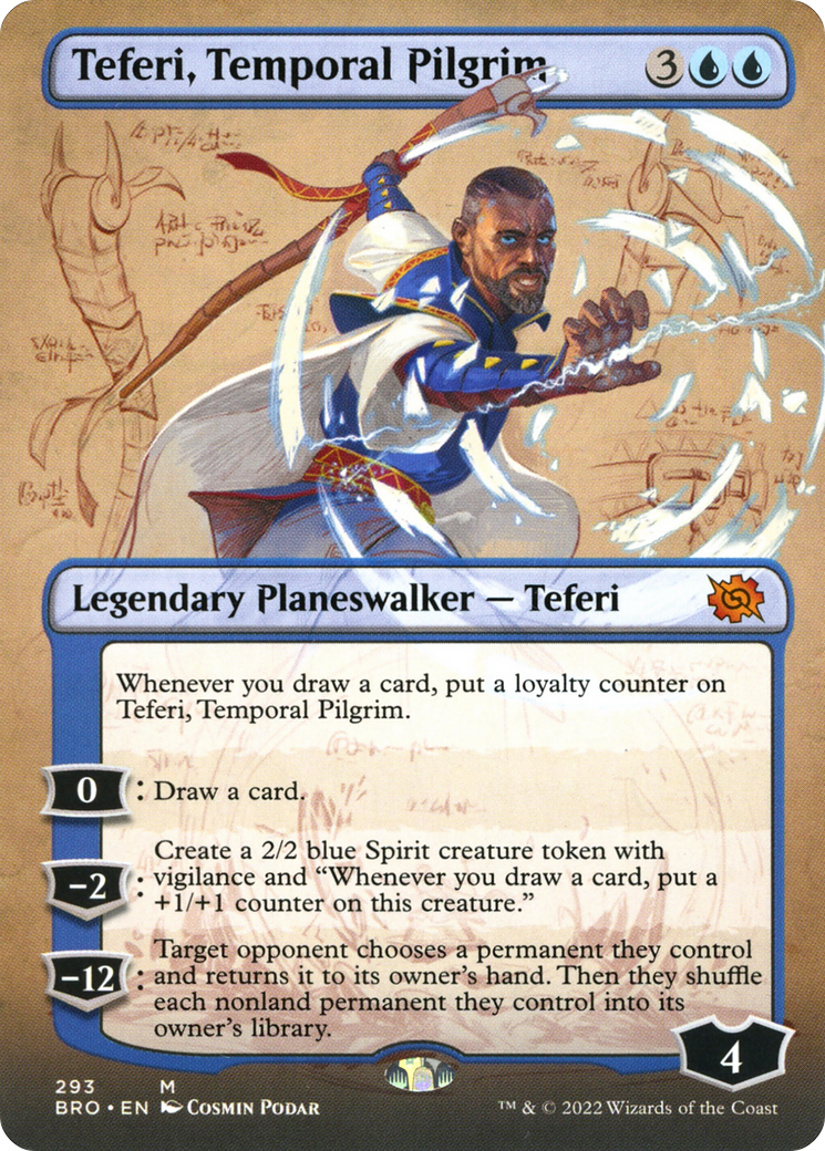 Teferi, Temporal Pilgrim - Mythic Legendary Planeswalker — Teferi card from The Brothers' War