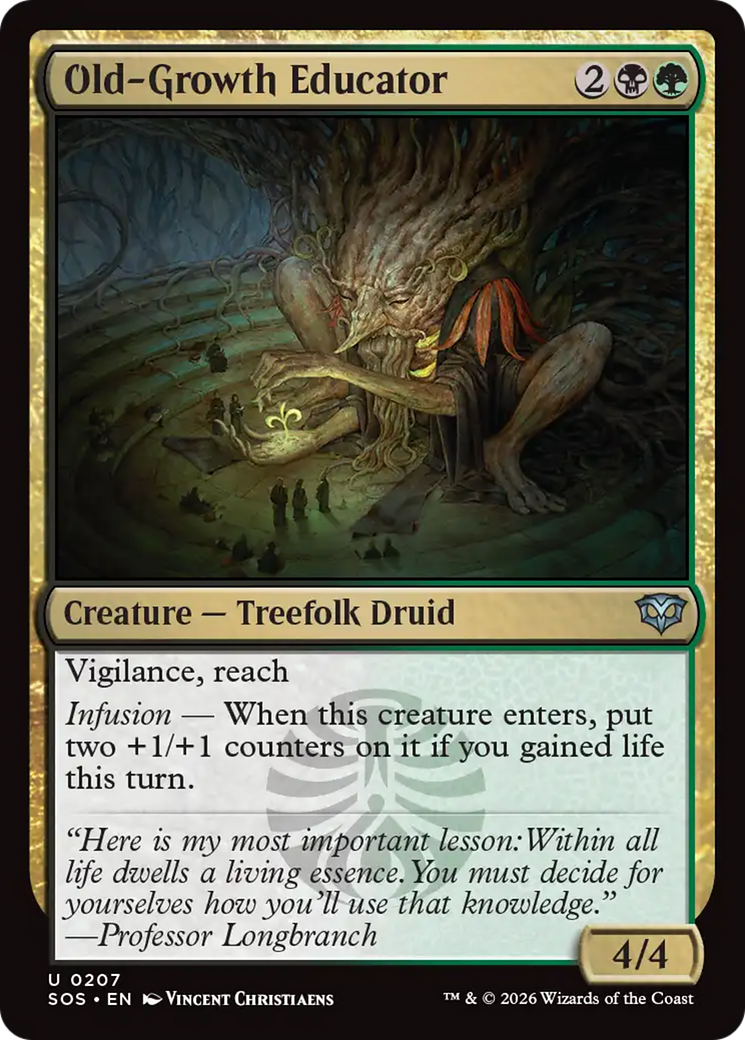 Old-Growth Educator - Uncommon Creature — Treefolk Druid card from Secrets of Strixhaven