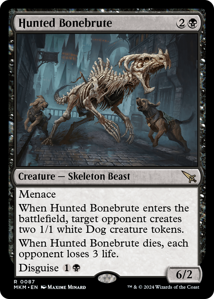 Hunted Bonebrute - Rare Creature — Skeleton Beast card from Murders at Karlov Manor
