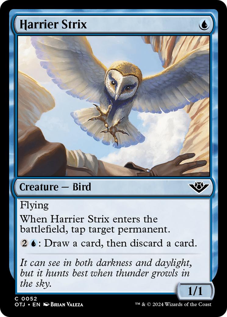 Harrier Strix - Common Creature — Bird card from Outlaws of Thunder Junction