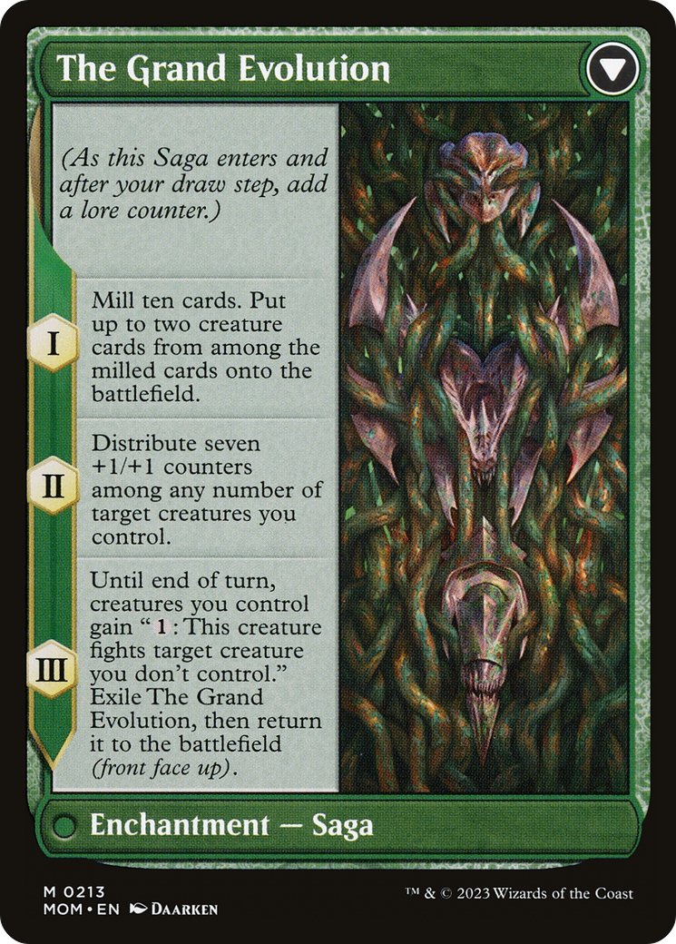 Back face of Vorinclex // The Grand Evolution - Enchantment — Saga card