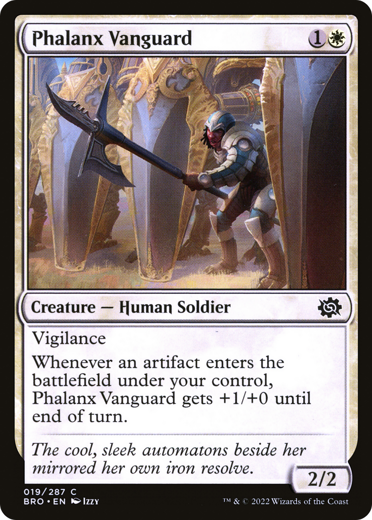 Phalanx Vanguard - Common Creature — Human Soldier card from The Brothers' War