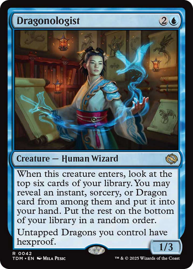 Dragonologist - Rare Creature — Human Wizard card from Tarkir: Dragonstorm