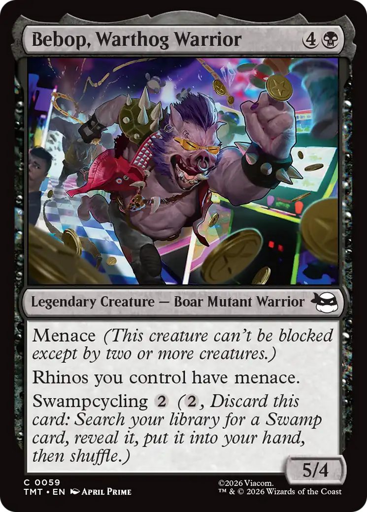 Bebop, Warthog Warrior - Common Legendary Creature — Boar Mutant Warrior card from Teenage Mutant Ninja Turtles