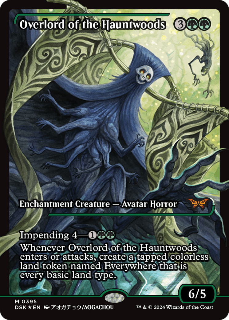 Overlord of the Hauntwoods - Mythic Enchantment Creature — Avatar Horror card from Duskmourn: House of Horror