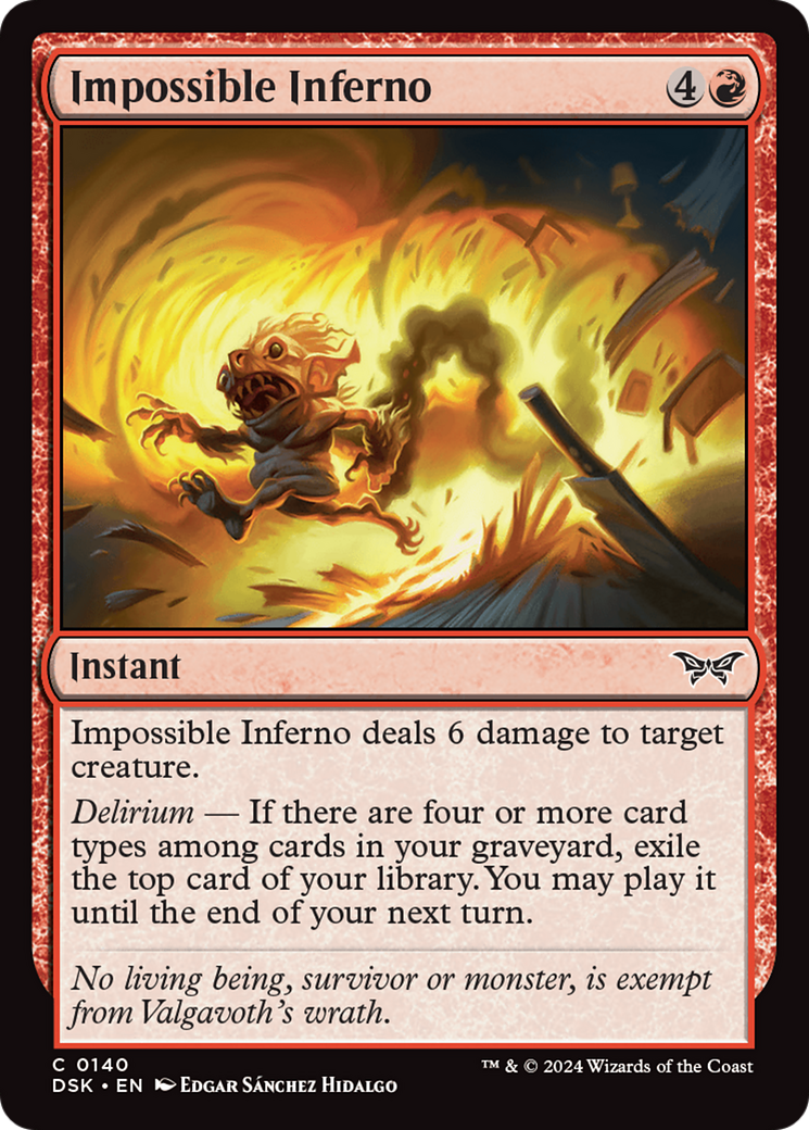 Impossible Inferno - Common Instant card from Duskmourn: House of Horror