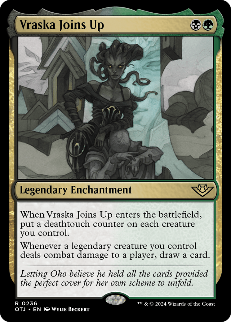 Vraska Joins Up - Rare Legendary Enchantment card from Outlaws of Thunder Junction