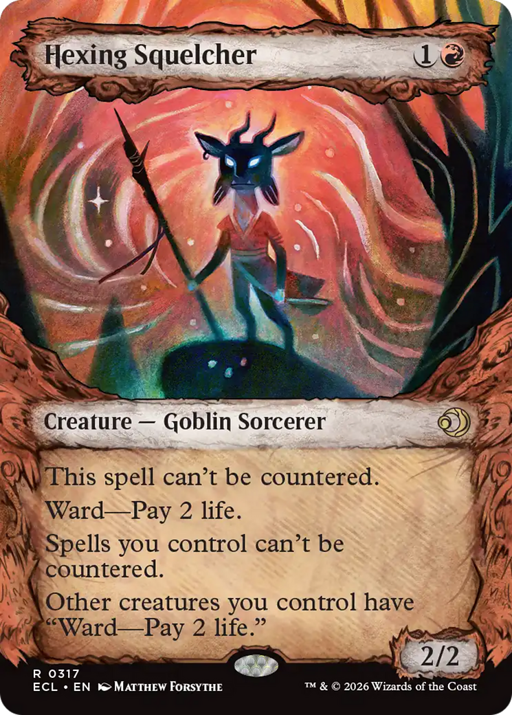 Hexing Squelcher - Rare Creature — Goblin Sorcerer card from Lorwyn Eclipsed