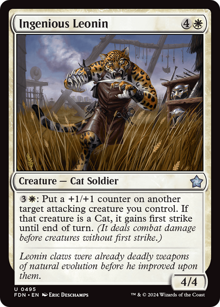 Ingenious Leonin - Uncommon Creature — Cat Soldier card from Foundations