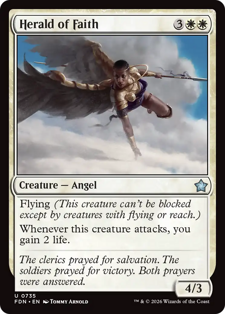 Herald of Faith - Uncommon Creature — Angel card from Foundations