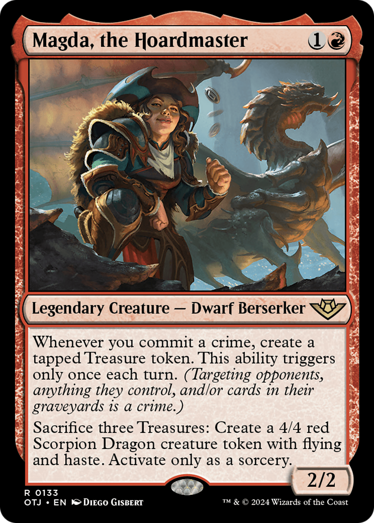 Magda, the Hoardmaster - Rare Legendary Creature — Dwarf Berserker card from Outlaws of Thunder Junction