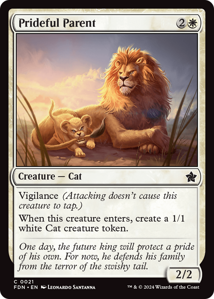 Prideful Parent - Common Creature — Cat card from Foundations