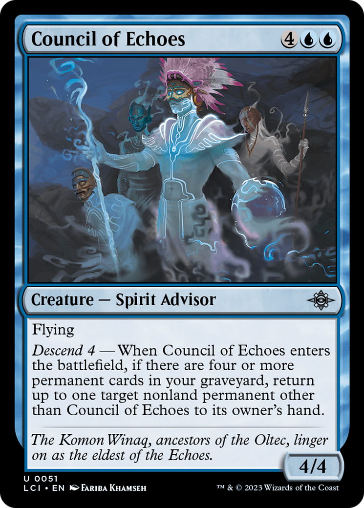 Council of Echoes - Uncommon Creature — Spirit Advisor card from The Lost Caverns of Ixalan