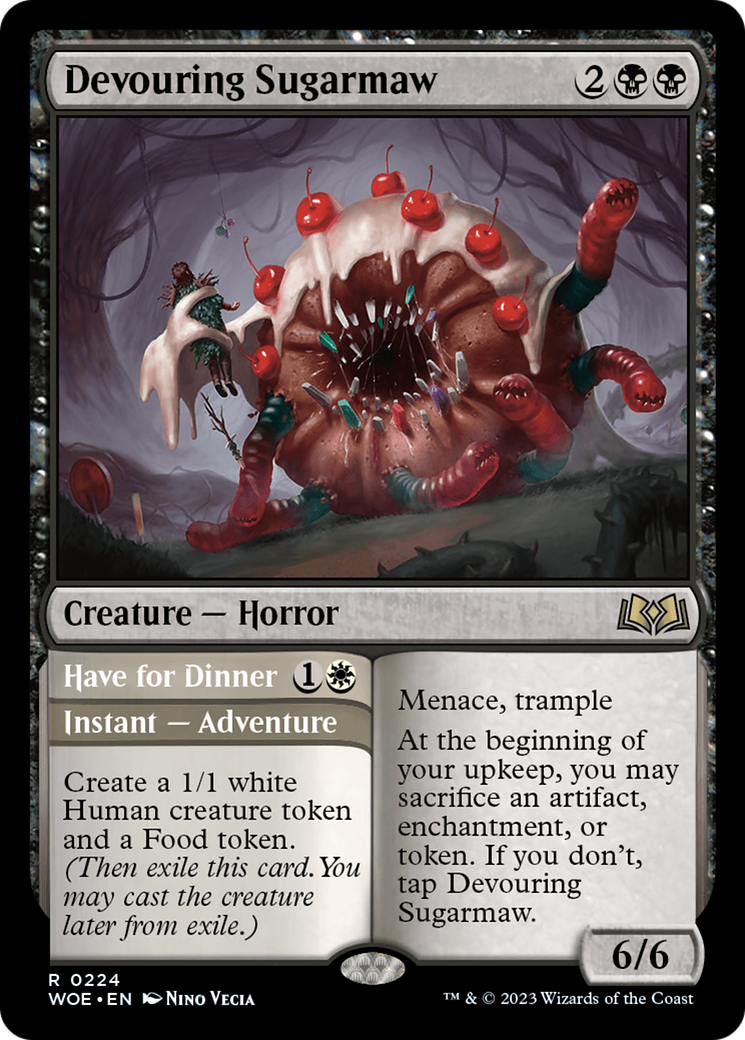 Devouring Sugarmaw // Have for Dinner - Rare Creature — Horror card from Wilds of Eldraine