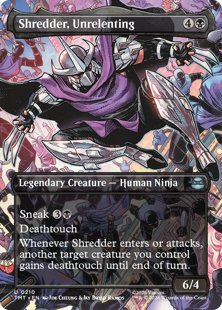 Shredder, Unrelenting - Uncommon Legendary Creature — Human Ninja card from Teenage Mutant Ninja Turtles