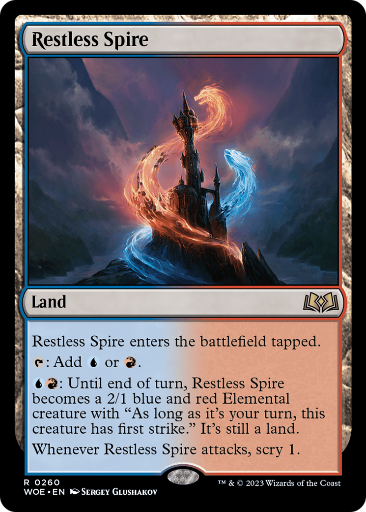 Restless Spire - Rare Land card from Wilds of Eldraine