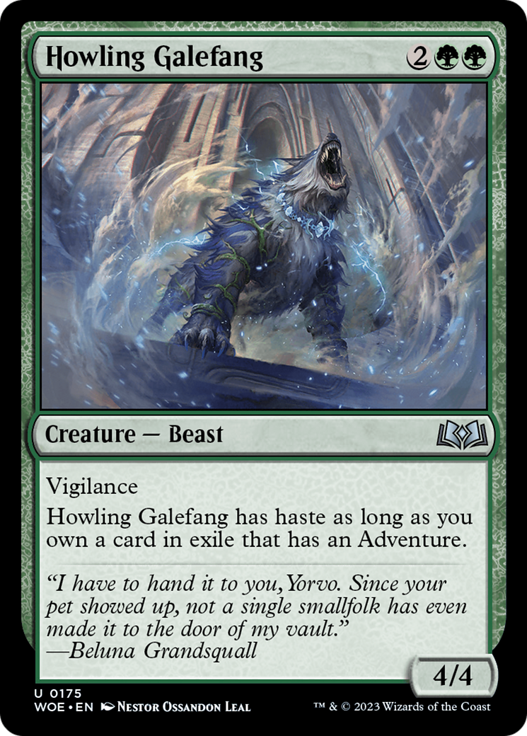 Howling Galefang - Uncommon Creature — Beast card from Wilds of Eldraine