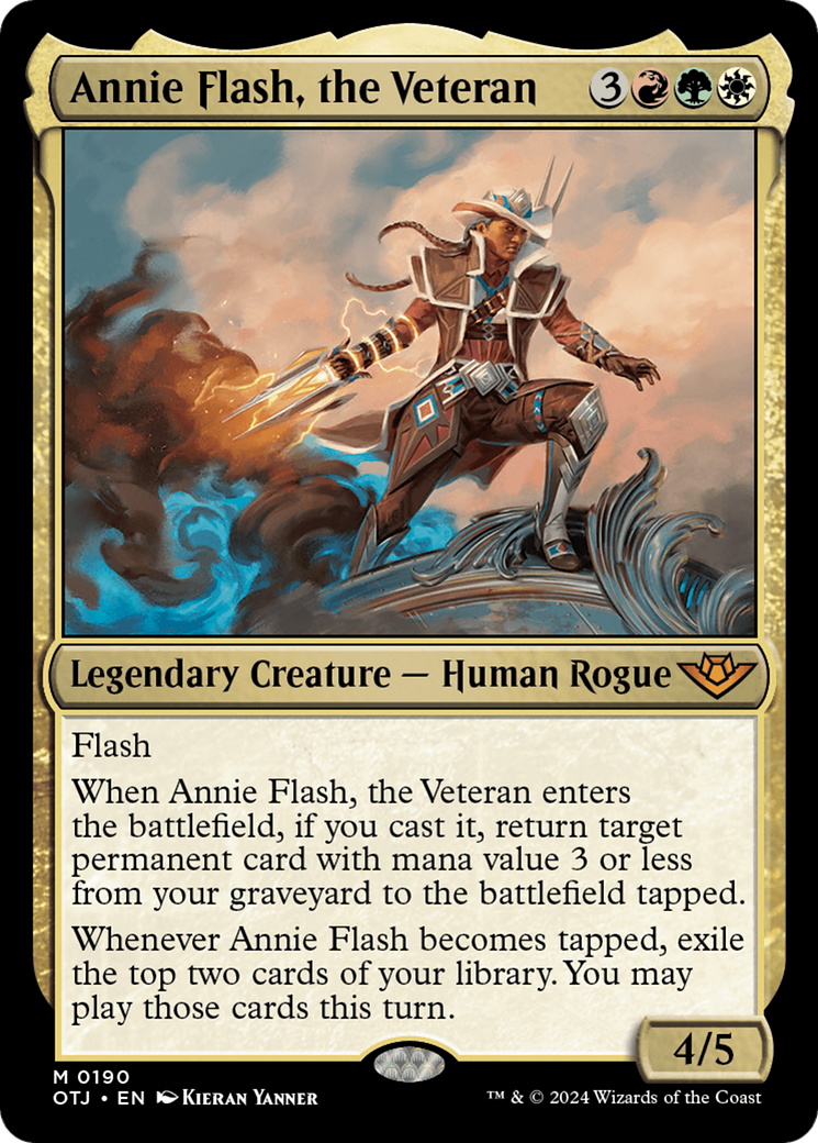 Annie Flash, the Veteran - Mythic Legendary Creature — Human Rogue card from Outlaws of Thunder Junction