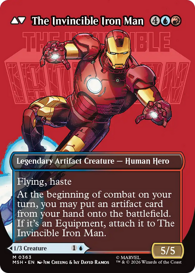 Back face of Tony Stark // The Invincible Iron Man - Legendary Creature — Human Artificer Hero card