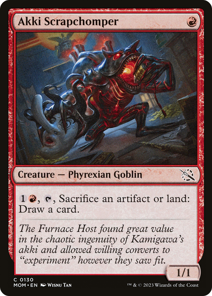 Akki Scrapchomper - Common Creature — Phyrexian Goblin card from March of the Machine