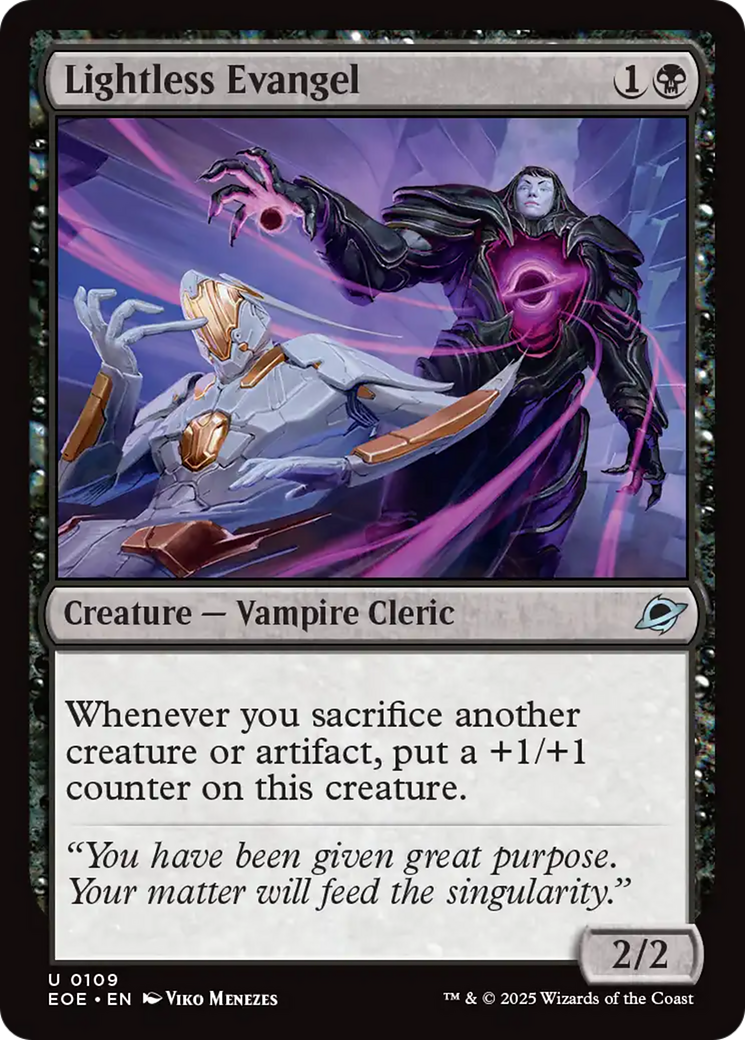 Lightless Evangel - Uncommon Creature — Vampire Cleric card from Edge of Eternities