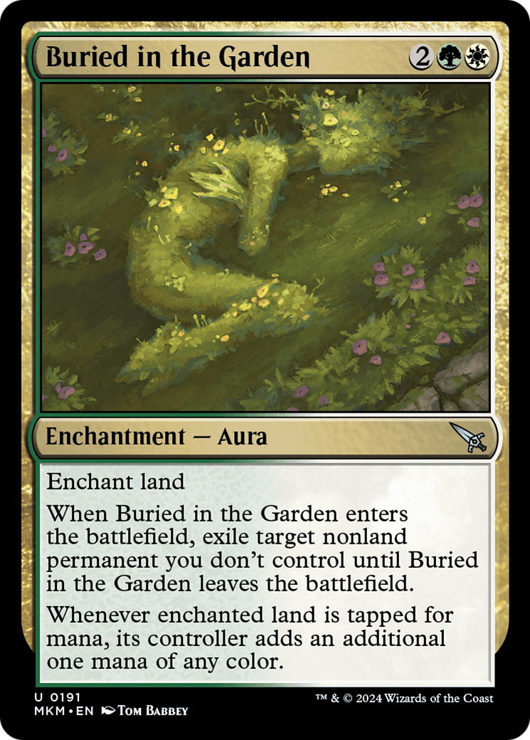 Buried in the Garden - Uncommon Enchantment — Aura card from Murders at Karlov Manor