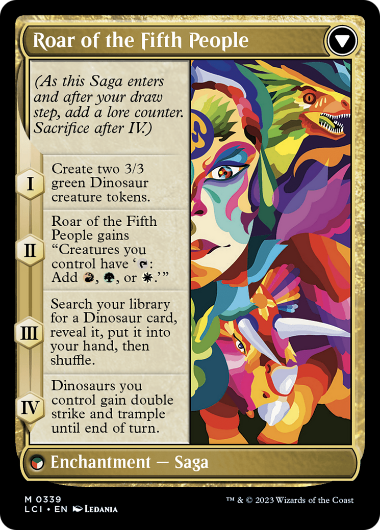 Back face of Huatli, Poet of Unity // Roar of the Fifth People - Enchantment — Saga card