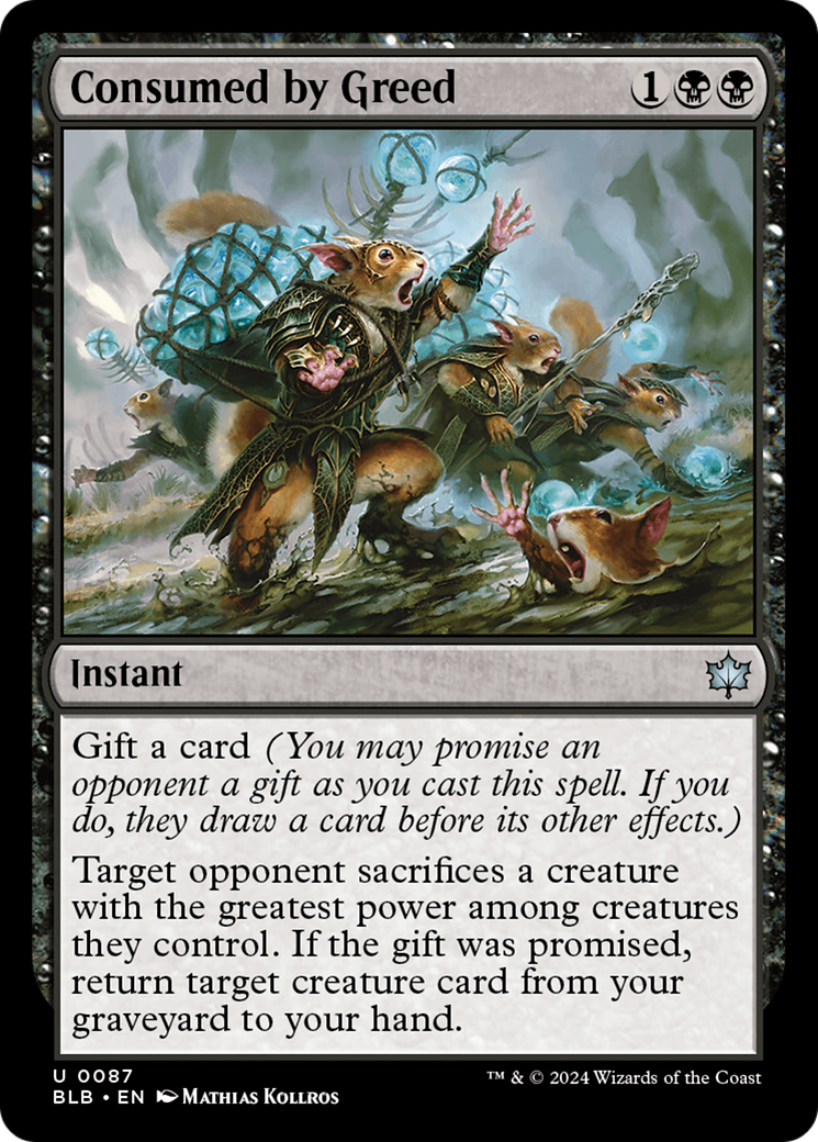 Consumed by Greed - Uncommon Instant card from Bloomburrow