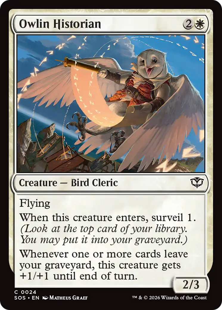 Owlin Historian - Common Creature — Bird Cleric card from Secrets of Strixhaven