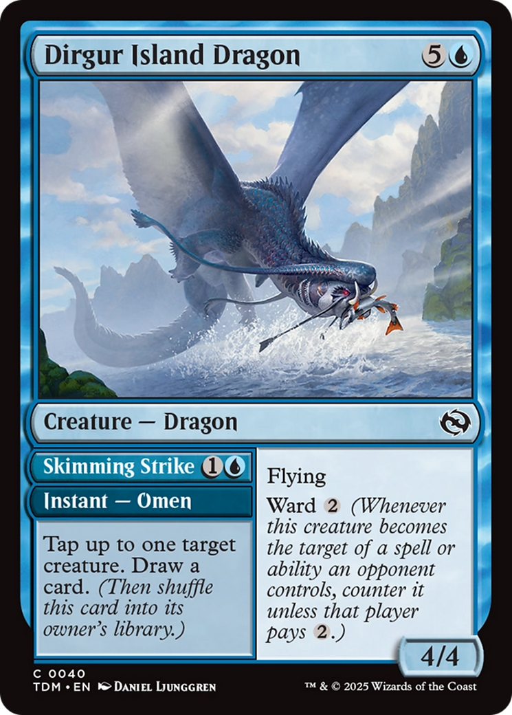 Dirgur Island Dragon // Skimming Strike - Common Instant — Omen card from Tarkir: Dragonstorm