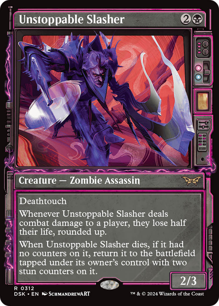 Unstoppable Slasher - Rare Creature — Zombie Assassin card from Duskmourn: House of Horror