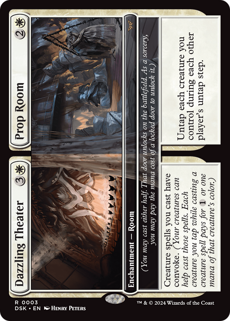 Dazzling Theater // Prop Room - Rare Enchantment — Room card from Duskmourn: House of Horror
