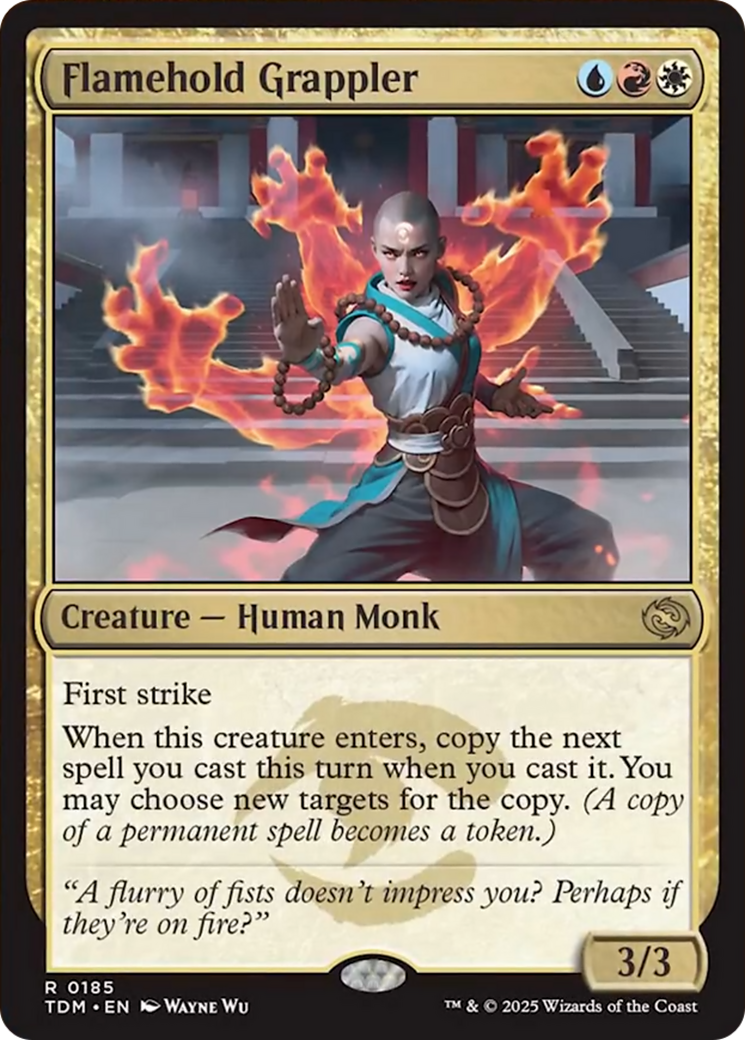 Flamehold Grappler - Rare Creature — Human Monk card from Tarkir: Dragonstorm