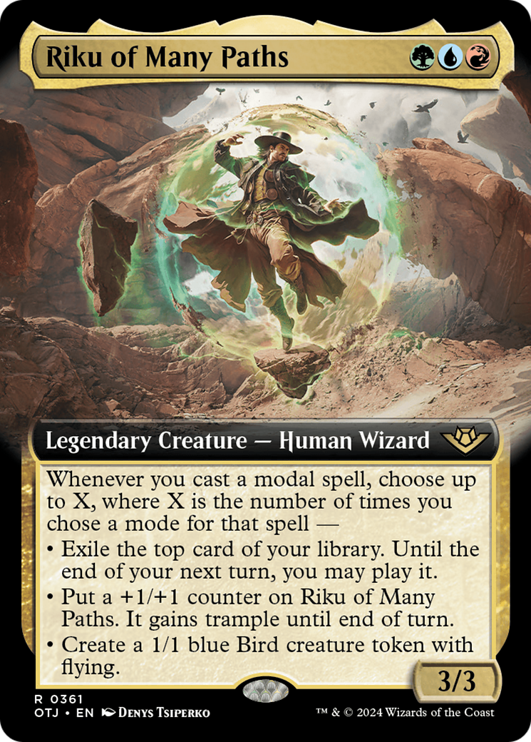 Riku of Many Paths - Rare Legendary Creature — Human Wizard card from Outlaws of Thunder Junction