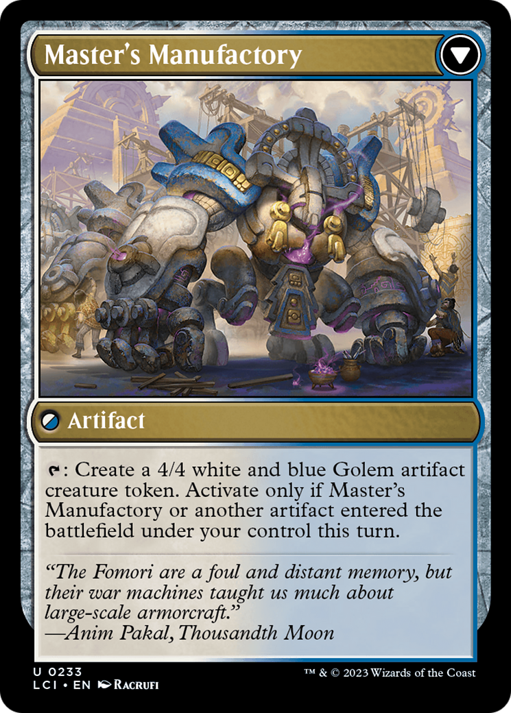 Back face of Master's Guide-Mural // Master's Manufactory - Artifact card