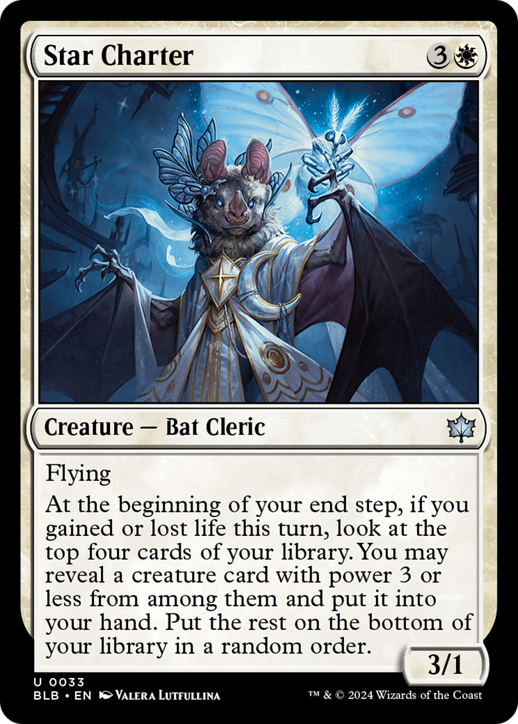 Star Charter - Uncommon Creature — Bat Cleric card from Bloomburrow