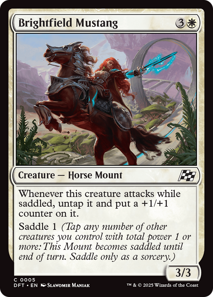 Brightfield Mustang - Common Creature — Horse Mount card from Aetherdrift